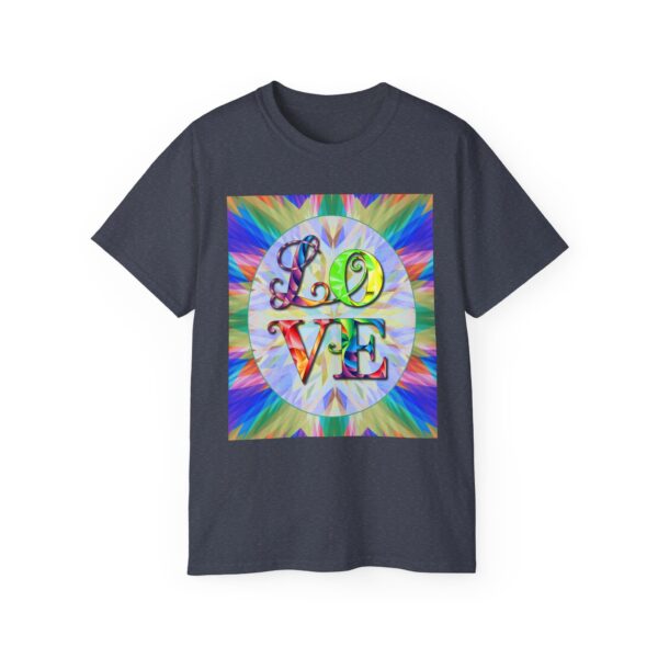 Our inspirational "Love" 'kaleidoscope' Design!! on a Christian Unisex Cotton T-Shirt, Faith Spiritual Apparel, Love Gift - Image 23