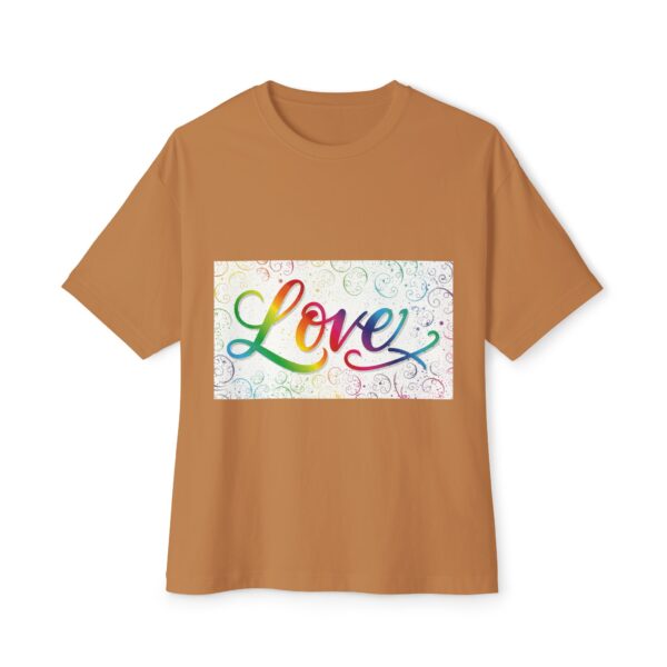 Our  "Love" 'spirals' design on a Unisex Tee, Inspirational Oversized Box Tshirt, Religious Graphic Top, Travel Bible Verse Apparel - Image 9