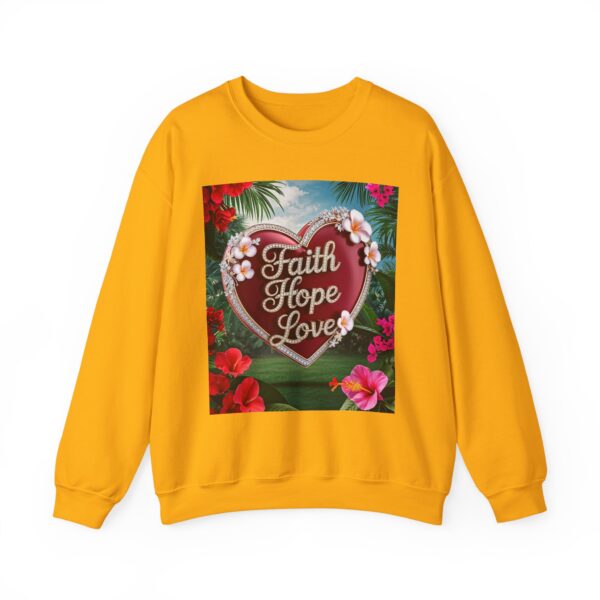 Crewneck Sweatshirt-with our Inspirational "Faith Hope Love" 'Solid Red Heart' Design!! Vintage Inspired Faith Apparel, Gospel Fashion Unisex Heavy - Image 13