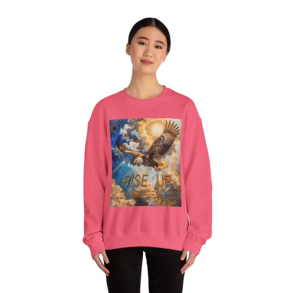 Crewneck Sweatshirt-with our "RISE UP" 'soaring eagle' design with Isaiah 40:31! Vintage Inspired Faith Apparel, Gospel Fashion Unisex Heavy - Image 23