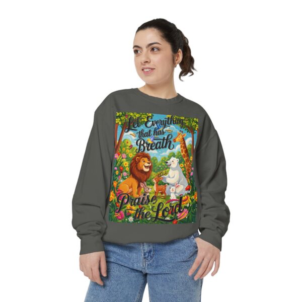 Sweatshirt Unisex with our inspirational "Let Everything that has Breath Praise the Lord!" Design! Faith Apparel Gospel Fashion Jumper, Pullover - Image 18