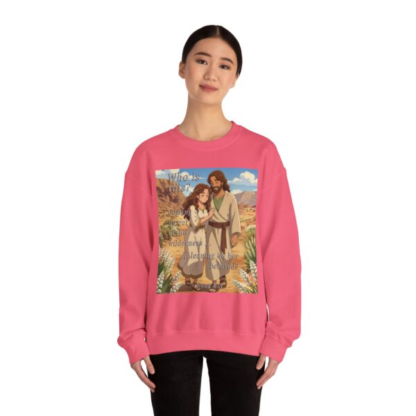 Crewneck Sweatshirt-with our inspirational 'Who is this?' from Song of Solomon 8:5 with an ANIME style design! Vintage Inspired Faith Apparel, Gospel Fashion Unisex Heavy - Image 20