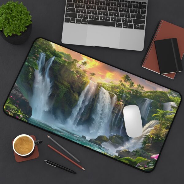 Inspirational Desk Mat 'Philippine Waterfall' - Mouse Pad, Office Decor Desk Accessory, Gaming Pad, Computer Mat, Non-Slip - Image 5
