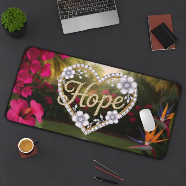 Inspirational Desk Mat "Hope" 'Diamond Ring Heart' - Mouse Pad, Office Decor Desk Accessory, Gaming Pad, Computer Mat, Non-Slip - Image 8