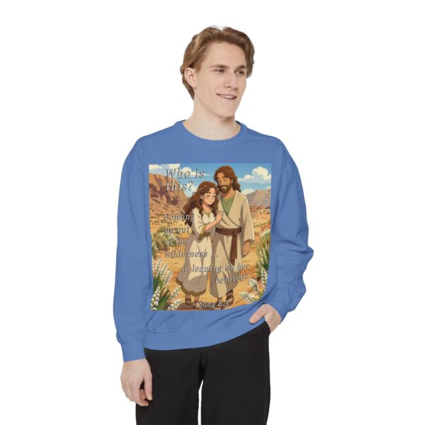 Sweatshirt Unisex Inspirational-with our "Who is this?" from Song of Solomon 8:5 design in ANIME style! Faith Apparel Gospel Fashion Jumper, Pullover - Image 29
