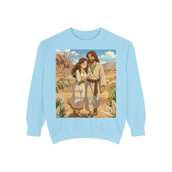 Sweatshirt Unisex Inspirational-with our "Who is this?" from Song of Solomon 8:5 design in ANIME style! Faith Apparel Gospel Fashion Jumper, Pullover - Image 25