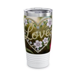 Our "Love" 'Diamond Ring Heart' Tumbler | 20oz Inspirational Travel Mug, Motivational Drinkware, Perfect for Gifting