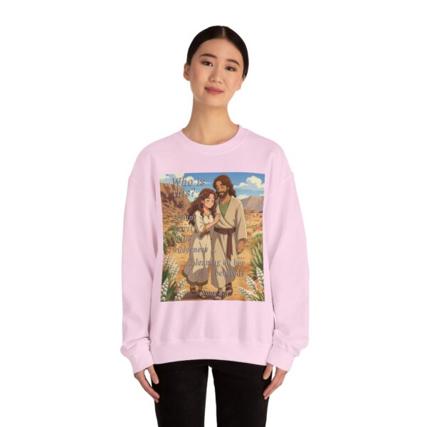 Crewneck Sweatshirt-with our inspirational 'Who is this?' from Song of Solomon 8:5 with an ANIME style design! Vintage Inspired Faith Apparel, Gospel Fashion Unisex Heavy - Image 18