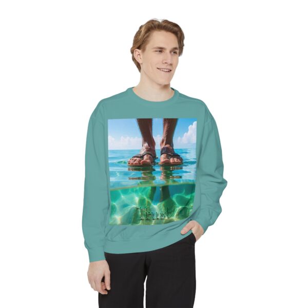 Sweatshirt Unisex Inspirational "Trust"-Walk on Water Design, Christian Apparel, Faith-Based Comfort, Religious Jumper, Gift for Believers - Image 12
