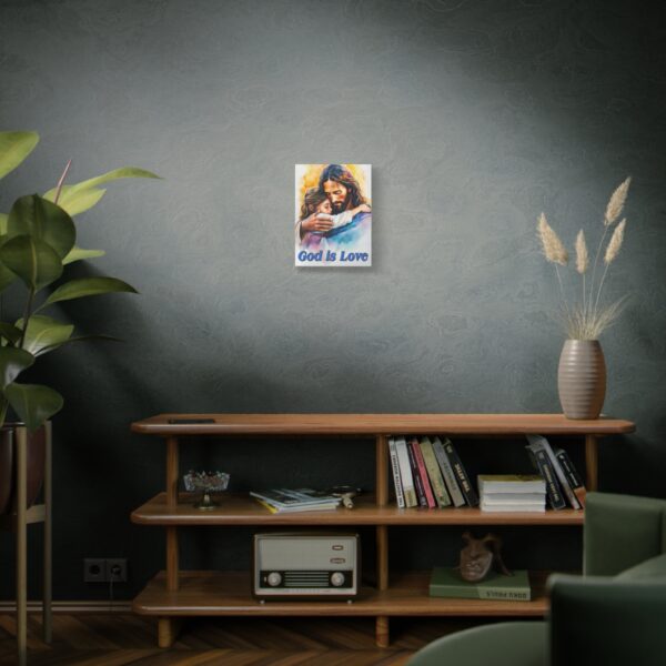 Inspirational Wall Art Canvas, "God is Love" Jesus hugging a small girl! Christian Home Decor, Uplifting Religious Gift, Faith-Based Artwork - Image 6