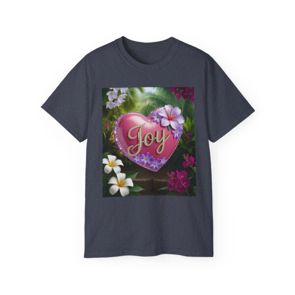 Our inspirational "Joy" 'Solid Pink Heart' Design! on a Christian Unisex Cotton T-Shirt, Faith Spiritual Apparel, Love Gift - Image 23