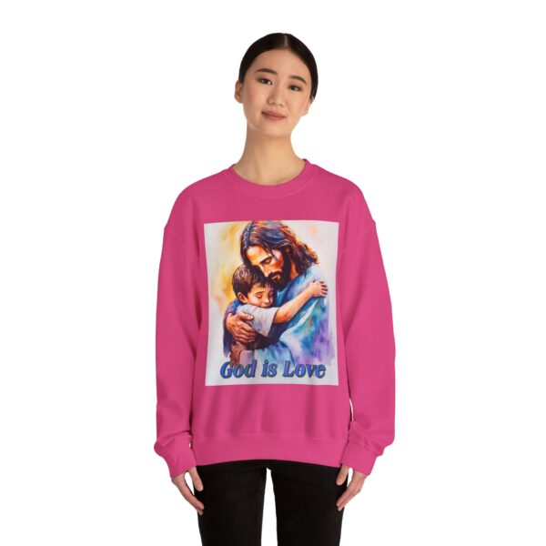 Crewneck Sweatshirt-with our "God is Love" series with Jesus hugging a young boy! Inspirational Biblical Vintage Inspired Gift - Image 24