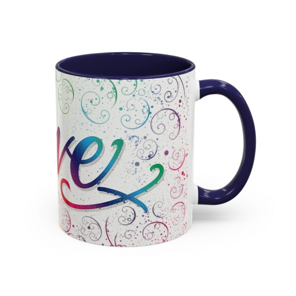 Our inspirational "Love" 'spirals' Ceramic Accent Coffee Mug Design is Perfect for Wedding Gifts, Inspirational Decor - Image 6