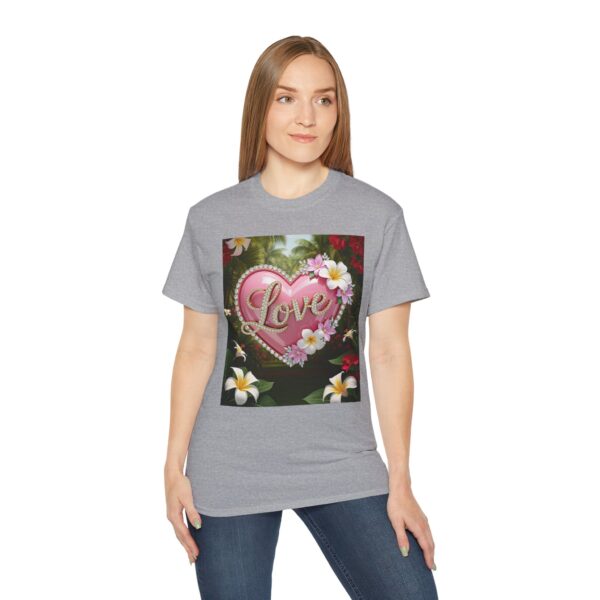 Our inspirational "Love" 'Solid Pink Heart' Design! on a Christian Unisex Cotton T-Shirt, Faith Spiritual Apparel, Love Gift - Image 12