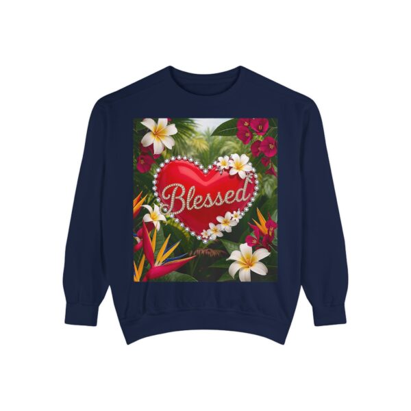 Sweatshirt Unisex with our Inspirational "Blessed" 'Solid Red Heart' Design!! Faith Apparel Gospel Fashion Jumper, Pullover - Image 36