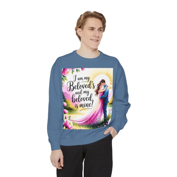 Sweatshirt Unisex with our inspirational "I am my Beloved's" from Song of Solomon design! Faith Apparel Gospel Fashion Jumper, Pullover - Image 3