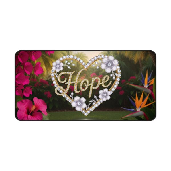Inspirational Desk Mat "Hope" 'Diamond Ring Heart' - Mouse Pad, Office Decor Desk Accessory, Gaming Pad, Computer Mat, Non-Slip - Image 6