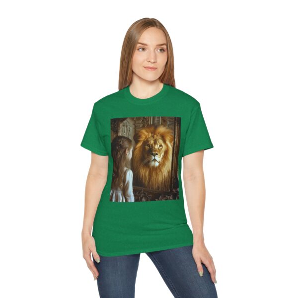 Our 'Lion in the Mirror' Inspirational Design Christian Faith Apparel Unisex Cotton T-Shirt Vintage, Lion of Judah and Aslan-Inspired Gift - Image 16