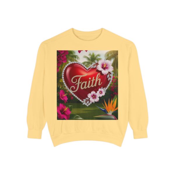 Sweatshirt Unisex Inspirational-With our "FAITH" 'Solid Red Heart' design! Beauty of Creation Tropical Beach Comfort, Jumper, Gift - Image 5