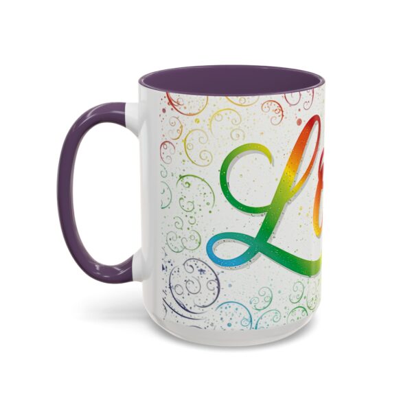 Our inspirational "Love" 'spirals' Ceramic Accent Coffee Mug Design is Perfect for Wedding Gifts, Inspirational Decor - Image 59