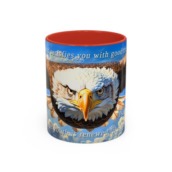 Our inspirational 'Soaring Eagle' and Psalm 103:5 'your youth is renewed like the eagles' design Ceramic Accent Coffee Mug Design is Perfect for Wedding Gifts, Inspirational Decor - Image 13