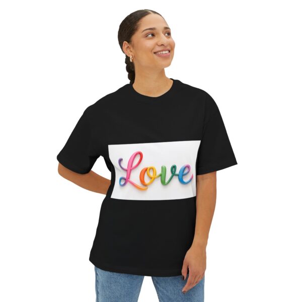 Our "Love" design on a Unisex Tee, Inspirational Oversized Box Tshirt, Religious Graphic Top, Travel Bible Verse Apparel - Image 11