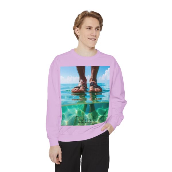 Sweatshirt Unisex Inspirational "Trust"-Walk on Water Design, Christian Apparel, Faith-Based Comfort, Religious Jumper, Gift for Believers - Image 28