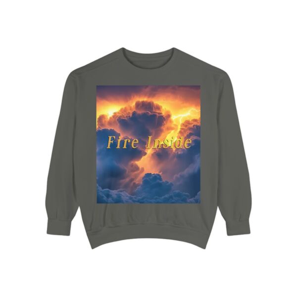 Sweatshirt Unisex Inspirational with our 'Storm Light' "Fire Inside" design! Beauty of Creation Tropical Storm, Jumper, Gift Nature Lovers - Image 10