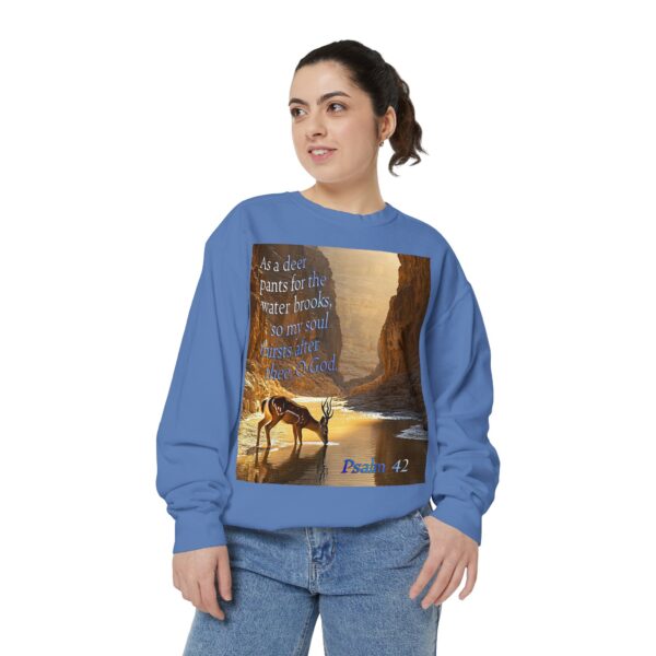 Sweatshirt Unisex with our inspirational Psalm 42 'As a Deer Pants' design! Faith Apparel Gospel Fashion Jumper, Pullover - Image 31