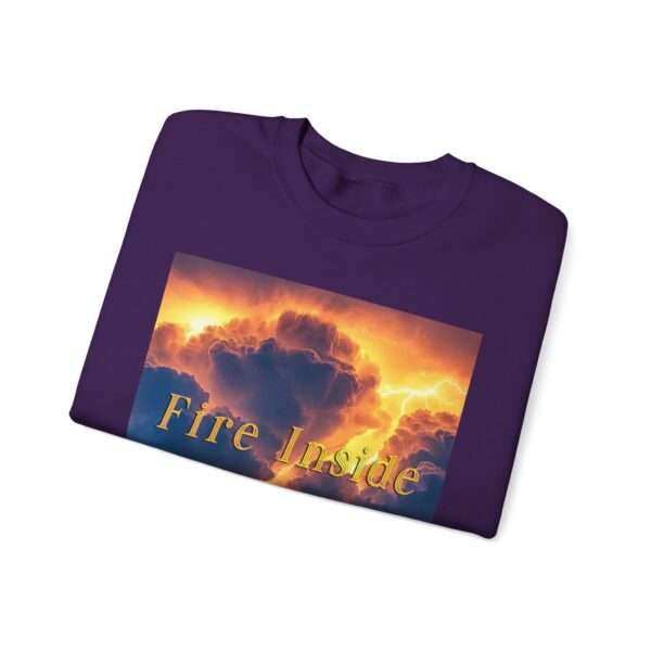 Crewneck Sweatshirt with our 'Storm Light' "Fire Inside" design! Beauty of Creation Tropical Storm Inspirational Sweatshirt Unisex - Image 45