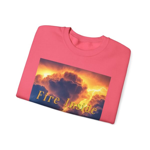 Crewneck Sweatshirt with our 'Storm Light' "Fire Inside" design! Beauty of Creation Tropical Storm Inspirational Sweatshirt Unisex - Image 53