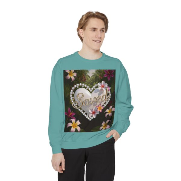 Sweatshirt Unisex with our Inspirational "Saved" 'Pure White Heart' Design! Faith Apparel Gospel Fashion Jumper, Pullover - Image 22
