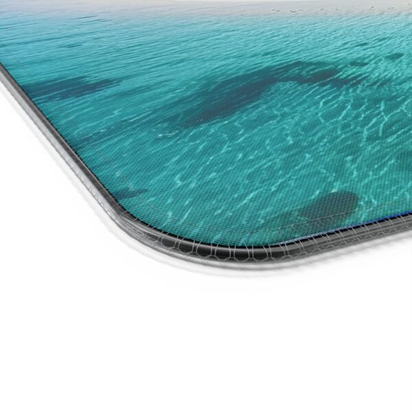 LED + wireless Charging Mouse Pad, Desk Mat, "Five Palm Island" Design, Tech Gift, Home Office Essentials Inspirational - Image 2