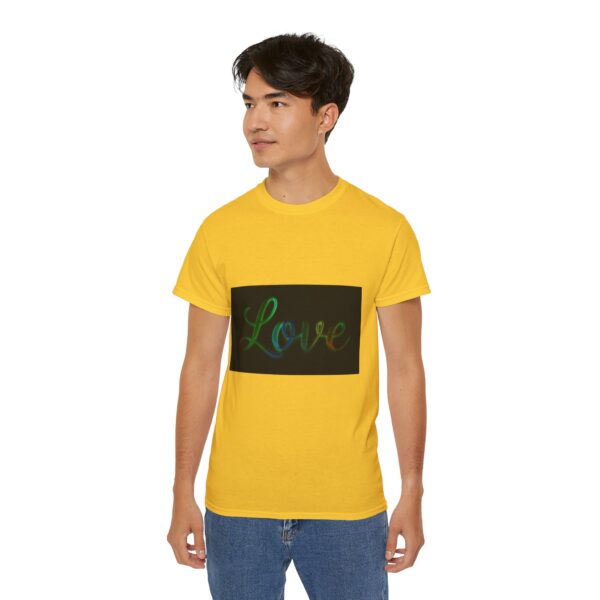 Our inspirational "Love" 'light in darkness' Design!! on a Christian Unisex Cotton T-Shirt, Faith Spiritual Apparel, Love Gift - Image 14