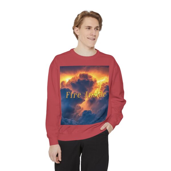 Sweatshirt Unisex Inspirational with our 'Storm Light' "Fire Inside" design! Beauty of Creation Tropical Storm, Jumper, Gift Nature Lovers - Image 34