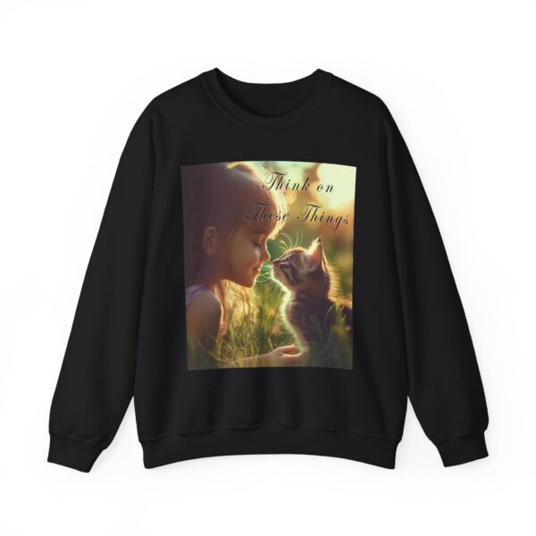 Crewneck Sweatshirt-with our 'Kitten Kisses' "Think on these things" Inspirational Vintage Christian Faith Apparel Gospel Sweatshirt Unisx Heavy - Image 7