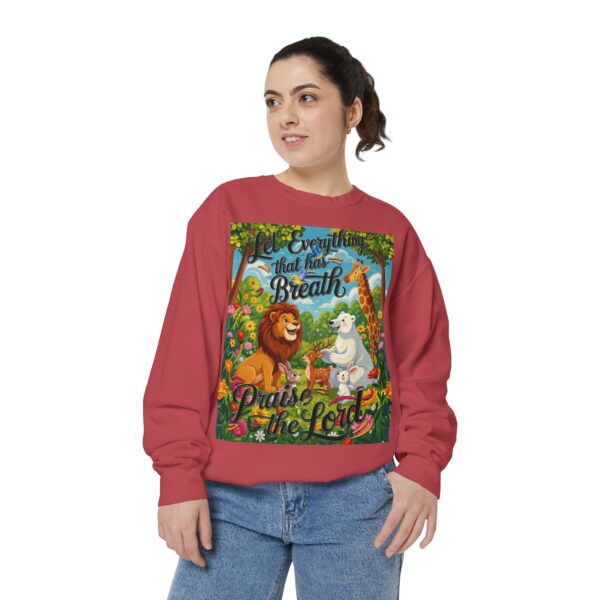 Sweatshirt Unisex with our inspirational "Let Everything that has Breath Praise the Lord!" Design! Faith Apparel Gospel Fashion Jumper, Pullover - Image 7