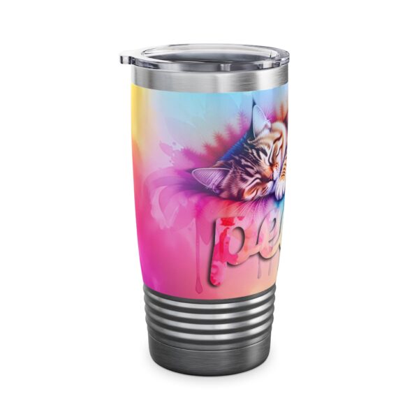 Our inspirational "Peace" 'Colorful sleeping cat' Design Tumbler | 20oz Inspirational Travel Mug, Motivational Drinkware, Perfect for Gifting - Image 8