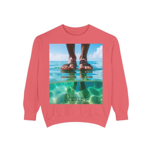 Sweatshirt Unisex Inspirational "Trust"-Walk on Water Design, Christian Apparel, Faith-Based Comfort, Religious Jumper, Gift for Believers - Image 29