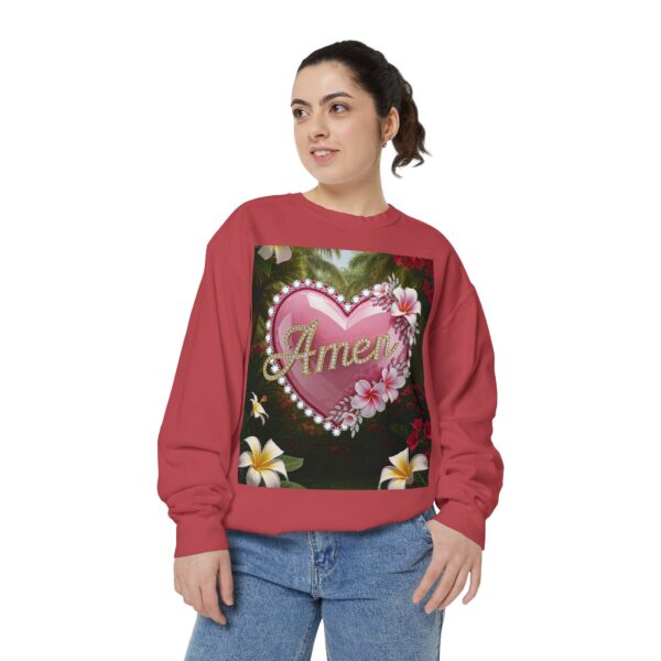 Sweatshirt Unisex Inspirational-With Our "Amen" 'Solid Pink Heart' Christian Apparel Faith-Based Gospel Comfort Philippians 4:8 Gift Jumper - Image 31