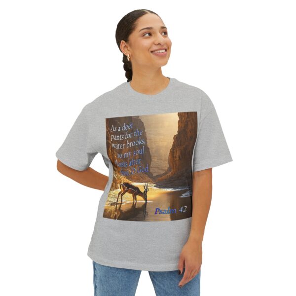 Psalm 42 Deer Panting Unisex Tee, Inspirational Israel Shirt, Oversized Box Tshirt, Religious Graphic Top, Travel Bible Verse Apparel - Image 16