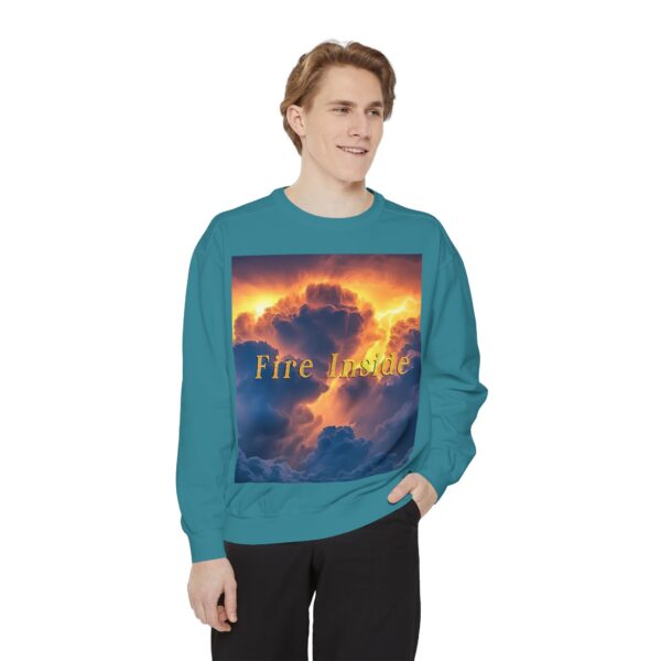 Sweatshirt Unisex Inspirational with our 'Storm Light' "Fire Inside" design! Beauty of Creation Tropical Storm, Jumper, Gift Nature Lovers - Image 17