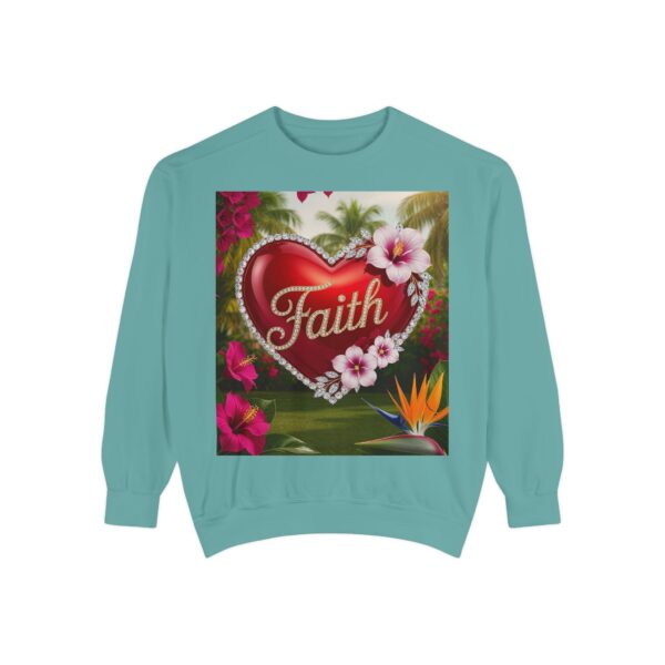 Sweatshirt Unisex Inspirational-With our "FAITH" 'Solid Red Heart' design! Beauty of Creation Tropical Beach Comfort, Jumper, Gift - Image 11