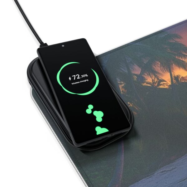 LED + Wireless Charger Gaming Mouse Pad with 'Night Lights-Philippines' Design, Gaming Desk Accessory Tech Gift Home Office Gamer Essentials - Image 9