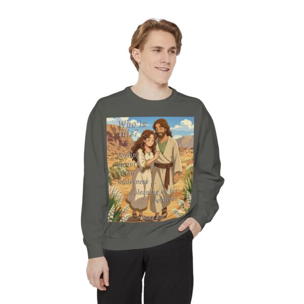 Sweatshirt Unisex Inspirational-with our "Who is this?" from Song of Solomon 8:5 design in ANIME style! Faith Apparel Gospel Fashion Jumper, Pullover - Image 16