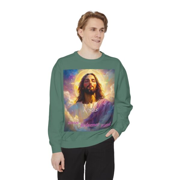 Sweatshirt Unisex our inspirational 'Jesus: Savior, Redeemer, Friend' design! Faith Apparel Gospel Fashion Jumper, Pullover - Image 4