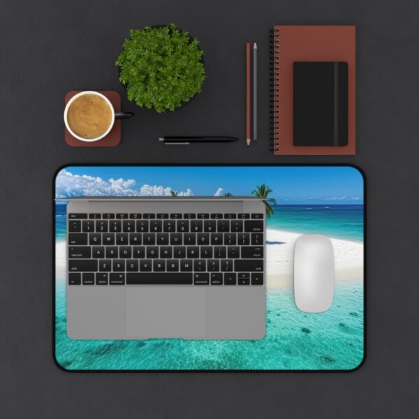 Inspirational Desk Mat 'Five Palm Island' - Mouse Pad, Office Decor Desk Accessory, Gaming Pad, Computer Mat, Non-Slip - Image 2