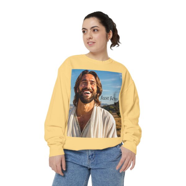 Sweatshirt Unisex with our inspirational  "Just Jesus" Design!! Faith Apparel Gospel Fashion Jumper, Pullover - Image 16