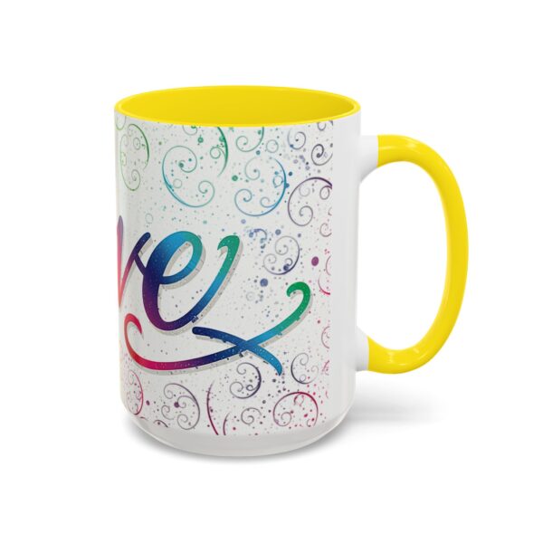 Our inspirational "Love" 'spirals' Ceramic Accent Coffee Mug Design is Perfect for Wedding Gifts, Inspirational Decor - Image 62