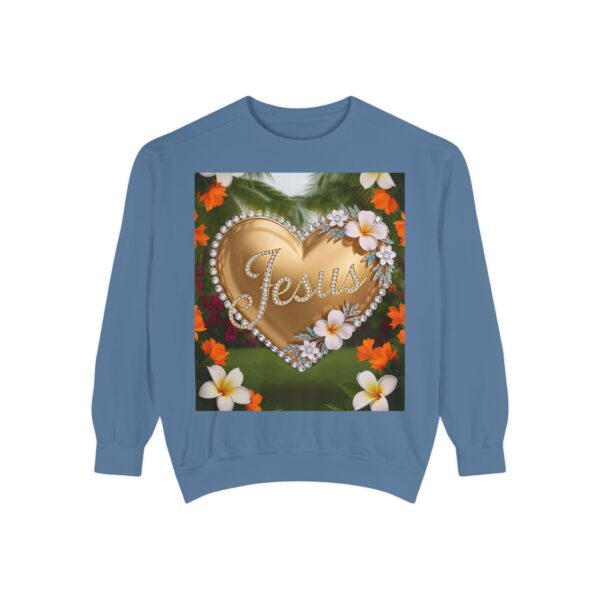 Sweatshirt Unisex with our Inspirational "Jesus" 'Diamond Ring-Solid Gold Heart' Design! Faith Apparel Gospel Fashion - Image 5
